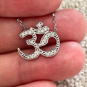 OM silver & diamond necklace